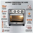 Horno Freidora de Aire Php P-729 15 Litros Control Mecanico