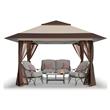 Gazebo de Jardín Montable PHP TZFG036 3.3x3.3 Metros con Mosquitero y Protección UV