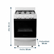 Cocina Orbis 858BC4M 55Cm Blanca Multigas Facil Limpieza