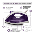 Plancha Ultracomb PL-4170 A Vapor 1400W Suela Antiadherente