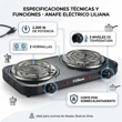Anafe Liliana AA912 2200W Eléctrico 2 Zonas