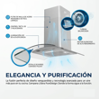 Campana Liliana KC994 Puredesign 60Cm Acero Vidrio Templado