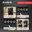 Parlante Torre Aiwa AW-T406 12000W Luces RGB Bluetooth Radio Fm