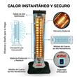 Calefactor de Cuarzo Vertical Eiffel E-501 600/1200W con 2 Velas y Sistema de Seguridad