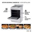 Cocina Escorial Candor S2 50Cm Blanca Gas Natural