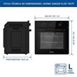 Horno Eléctrico Singer Florencia 7857F 64,5 L Empotrable Convector Grill