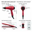 Kit Revlon RVDR5230RL2A Secador de Pelo 2000W + Planchita Cerámica 210°C Rojo