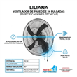 Ventilador de Pared High Performance Liliana VW2416 24" 120W de 3 Velocidades
