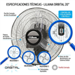 Ventilador Liliana VVWOC20 De Pared 20" 90W 3 Velocidades