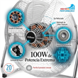 Turboventilador Liliana VTFM20 20" 100W High Performance Cromado 3 Velocidades