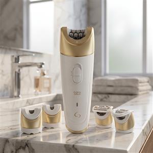 Depiladora GA.MA Oasis Gold GOGOLD Inalámbrica Recargable Wet & Dry con 6 Cabezales