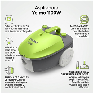 Aspiradora Yelmo AS-3210 Canister 1100W