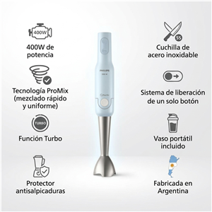 Licuadora Philips HR 2531/50 De Mano 400W Azul Perla
