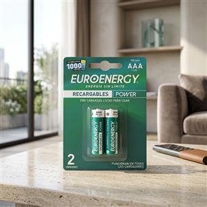 Pilas Euroenergy Recargable AAA 900 Mah Blister x 2