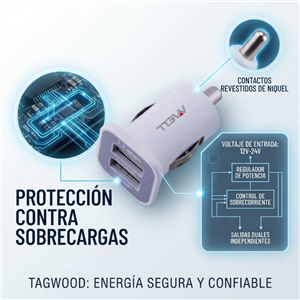 Cargador Tagwood IPH080 Auto Dual